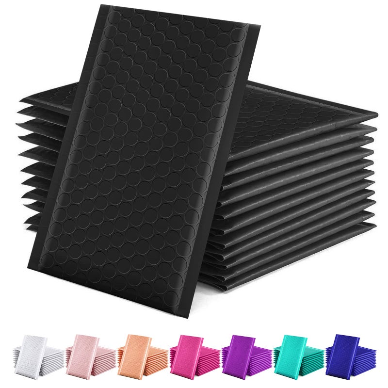 GSSUSA Black Bubble Mailers 4x8 Inches 50 Pack, Usable Size 4X7"" Bubble Envelopes for Small Business, Padded Envelope, Shipping Mailers, Packaging Bags, Mailing Envelopes, Shipping Supplies - Image 1